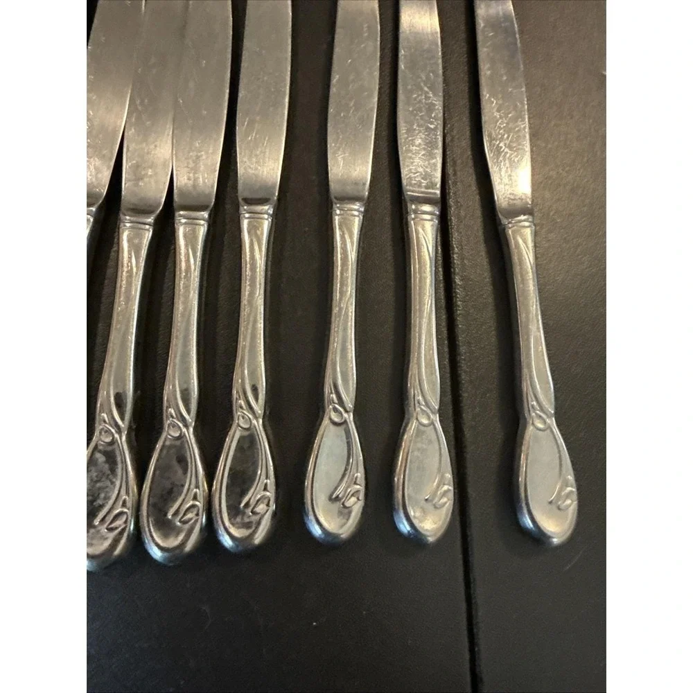 Oneida Deluxe Calla Lily Dinner Knives Knife Stainless Steel Vintage Set Of 11